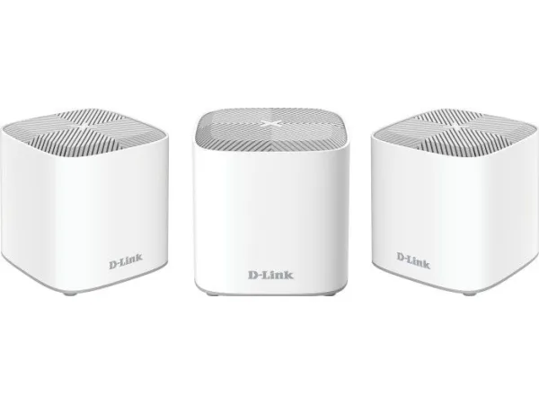 D-Link Covr Whole Home COVR-X1863 - Wi-Fi-system (3 routere) - op til 600 kvm - mesh - GigE - 802.11a/b/g/n/ac/ax - Dual Band
