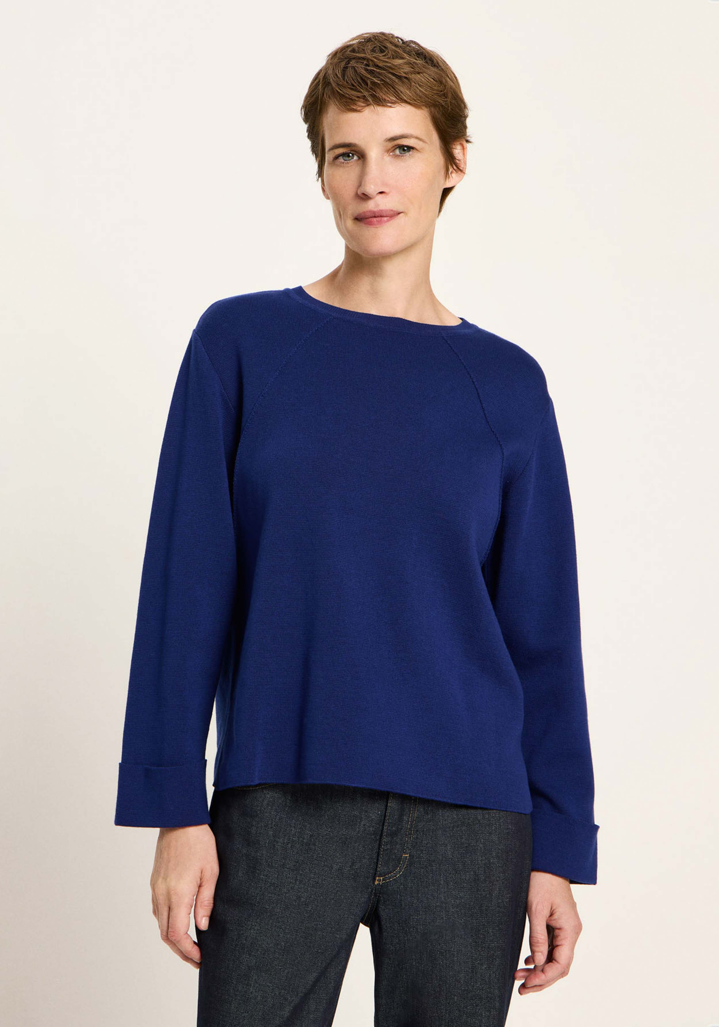 Lanius Pullover in Punto Milano Purple Blue