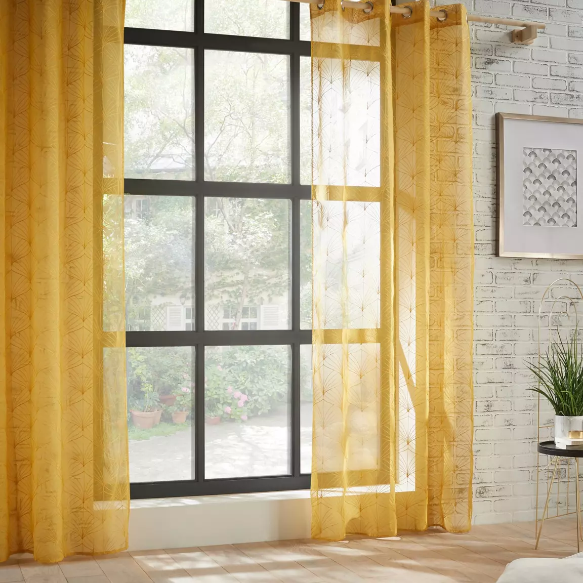 Voilage œillets (140 x 240 cm) Mia Jaune ocre