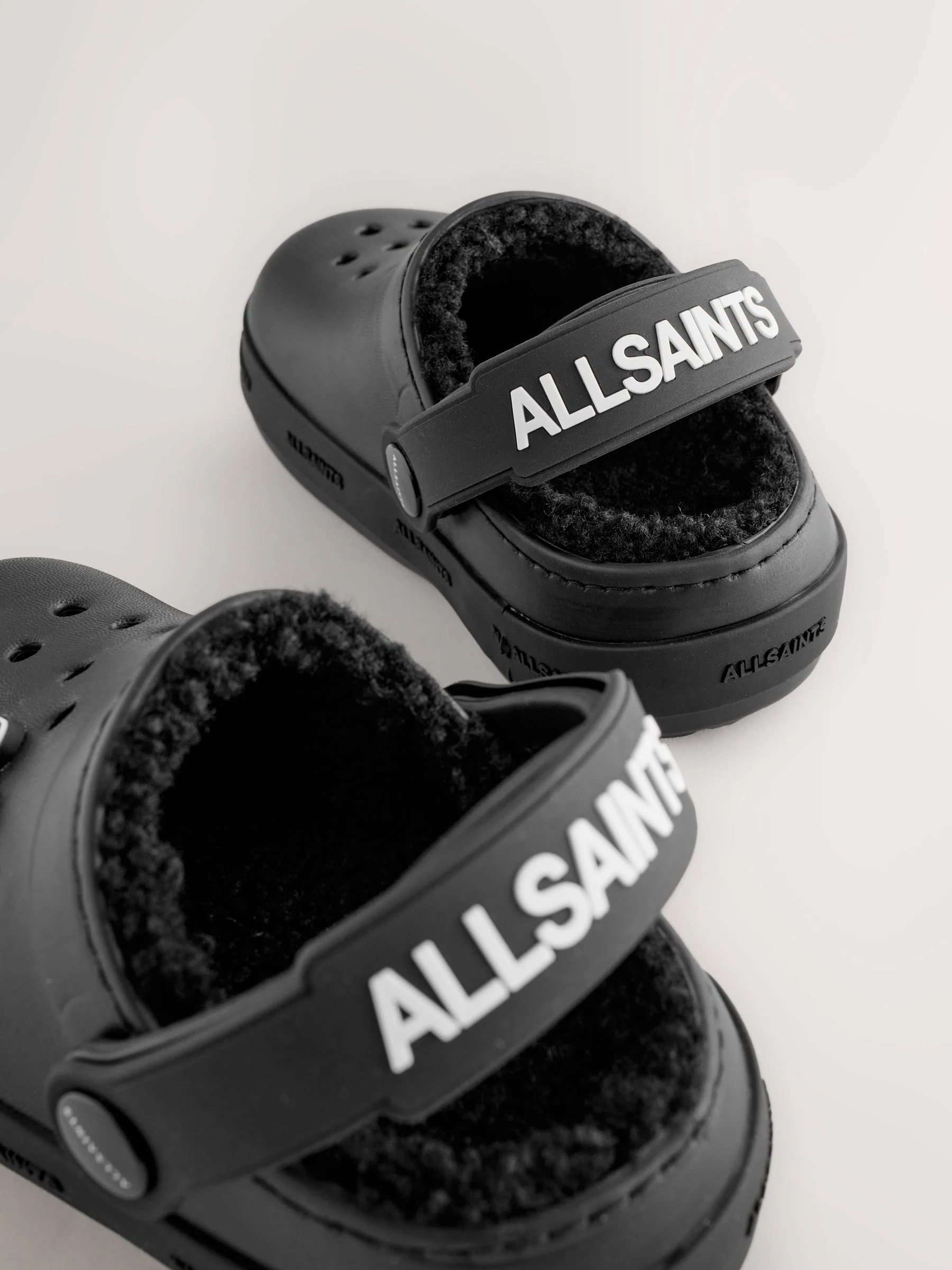 Zwart - smALLSAINTS Print Borg Lined Clog Slippers