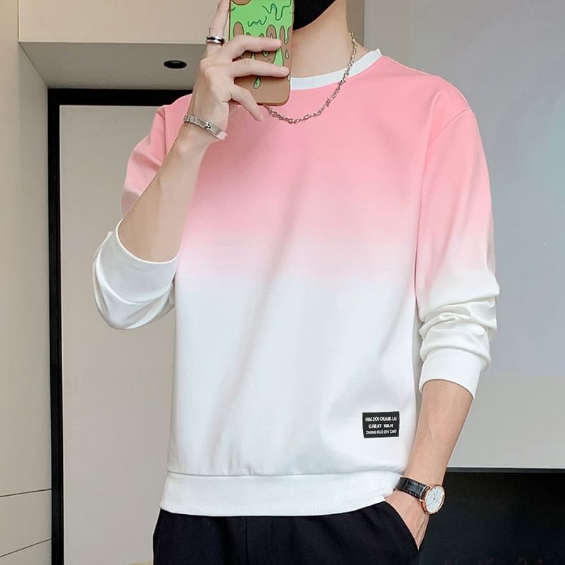 Lefitt - Sweatshirt met ronde hals en kleurverloop