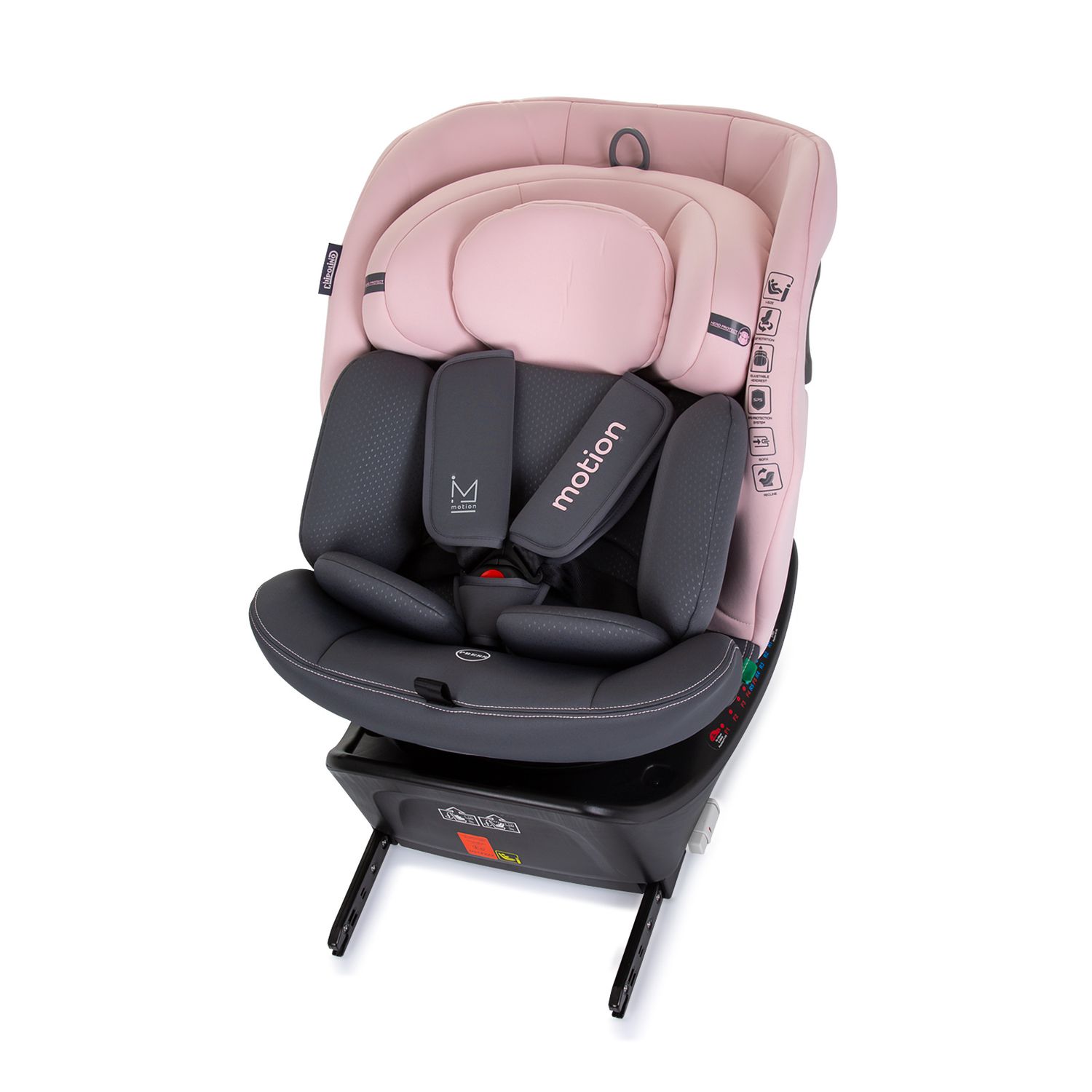 Chipolino i-Size Kindersitz Motion (40 - 150 cm) Isofix 360° drehbar verstellbar rosa