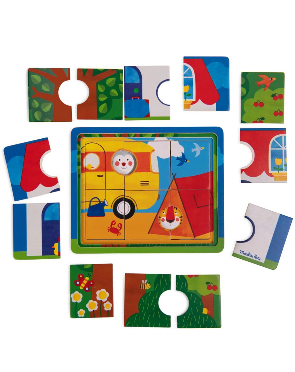 Lagenpuzzle POPIPOP 18-teilig in bunt