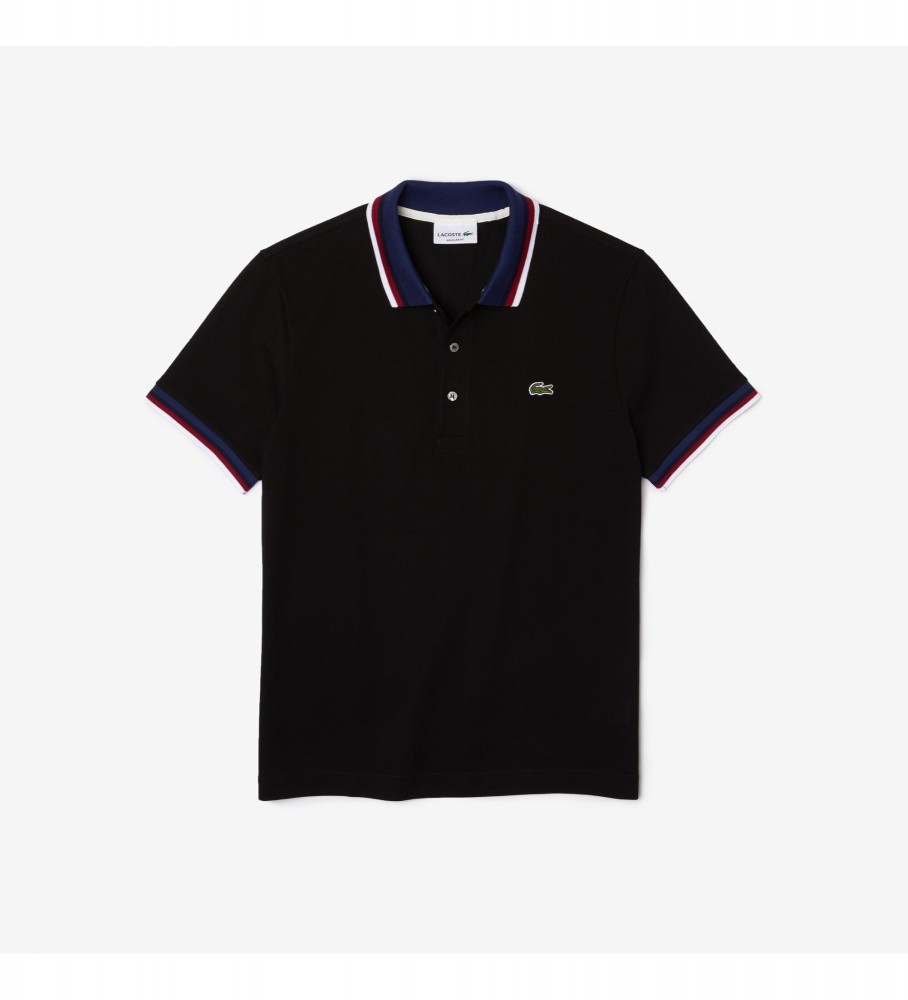 Polo Lacoste Regular Fit Stretch Piqué Preta