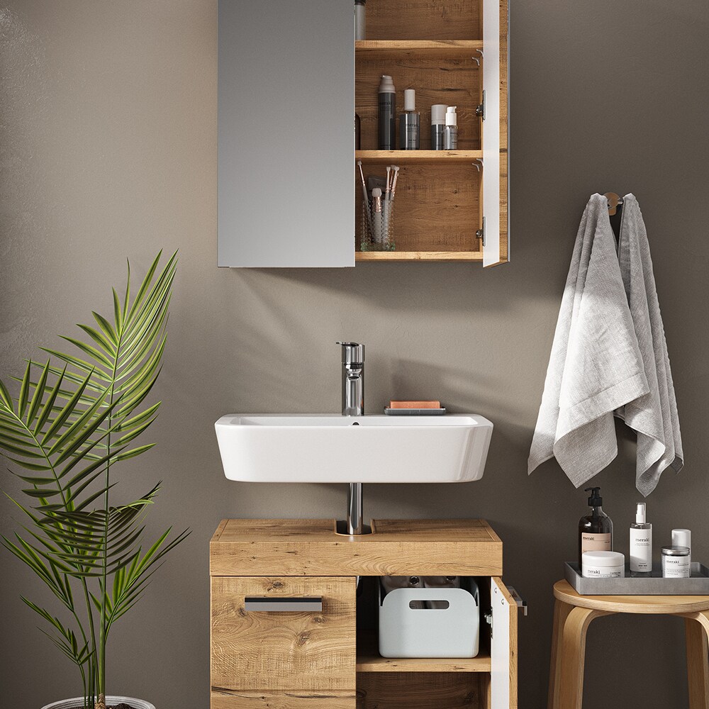 Vicco Badmöbel Set Badezimmermöbel Luna Spiegelschrank + Waschtischunterschrank