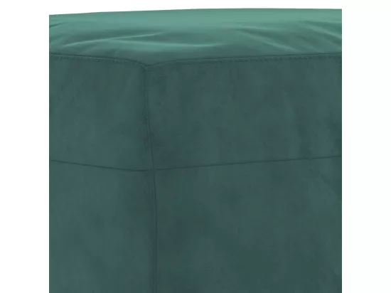 Ensemble de canapés 3 pièces avec coussins vert foncé velours