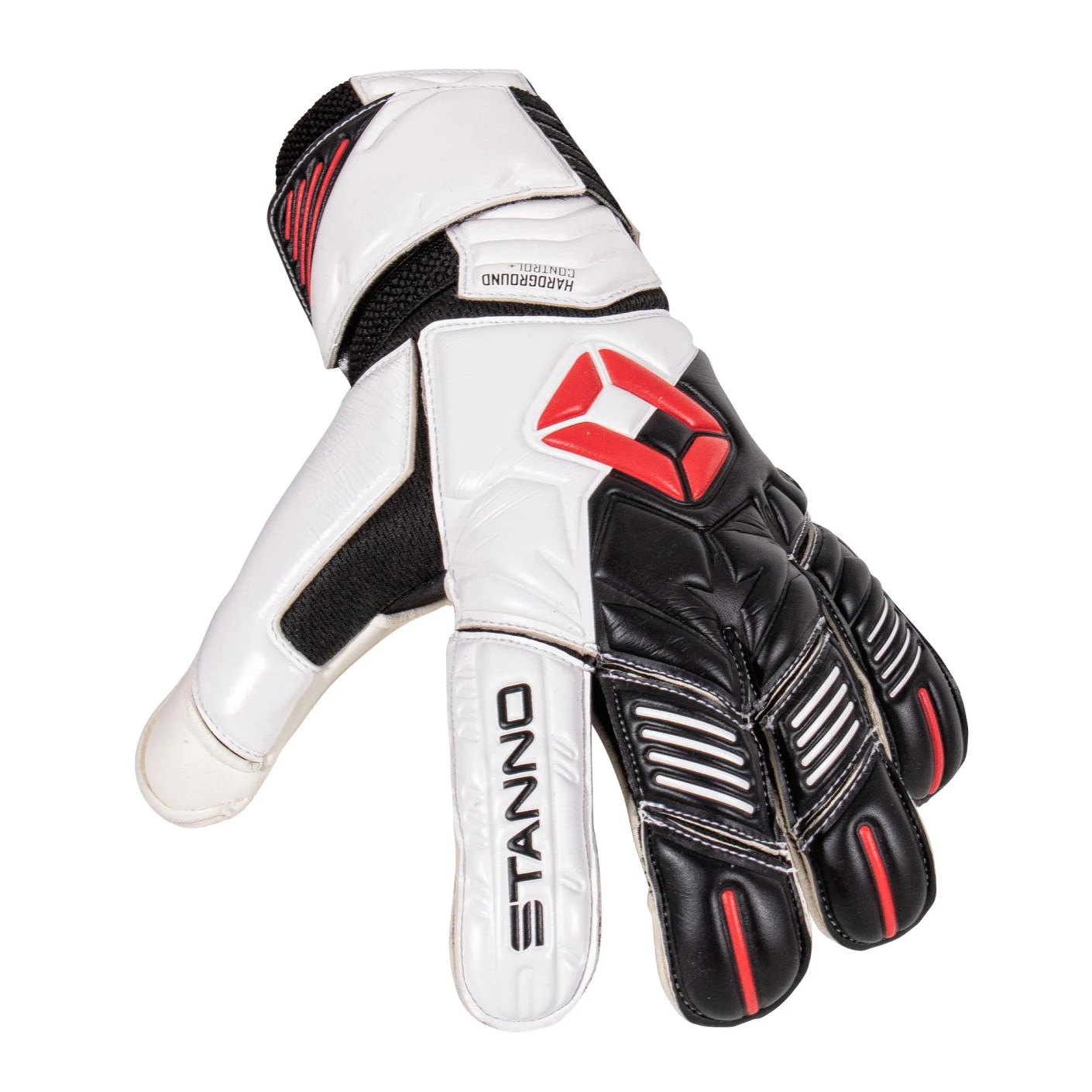 Stanno Hardground RFH IV Keepershandschoenen Wit Zwart Rood