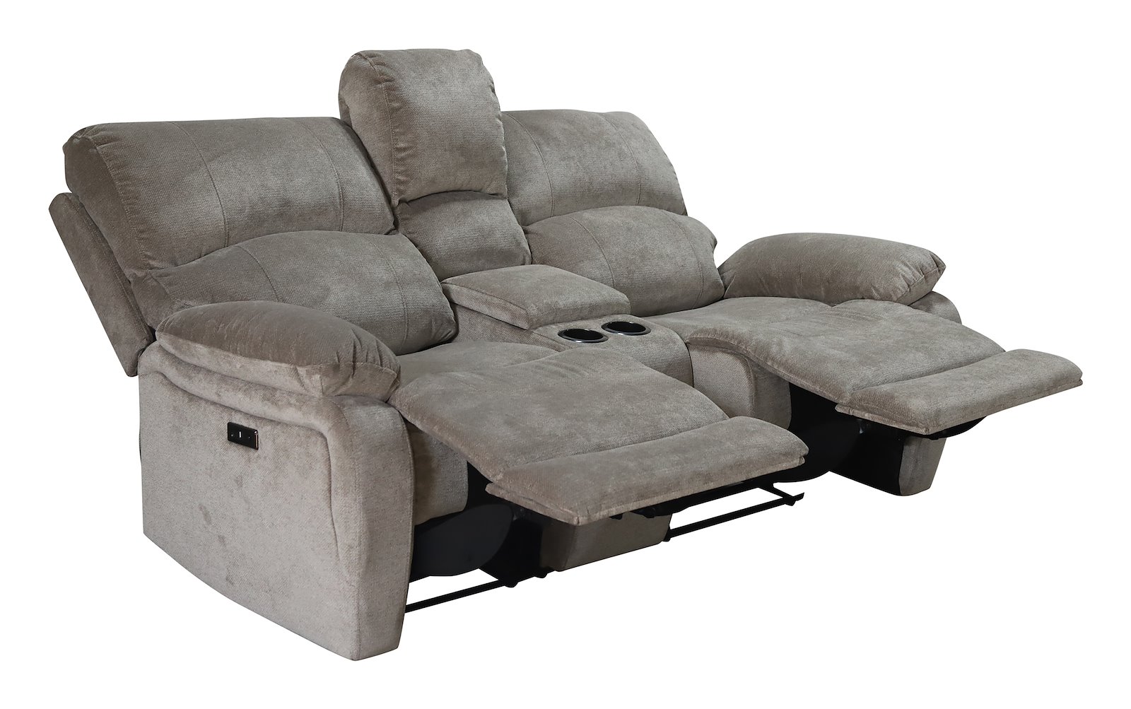 Denver 2-seter TV sofa Tekstil Slowly Beige. Med midtkonsoll, elektrisk regulering