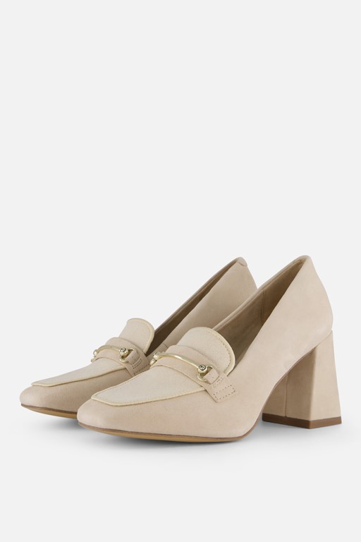 Tamaris Instappers met hak beige Leer