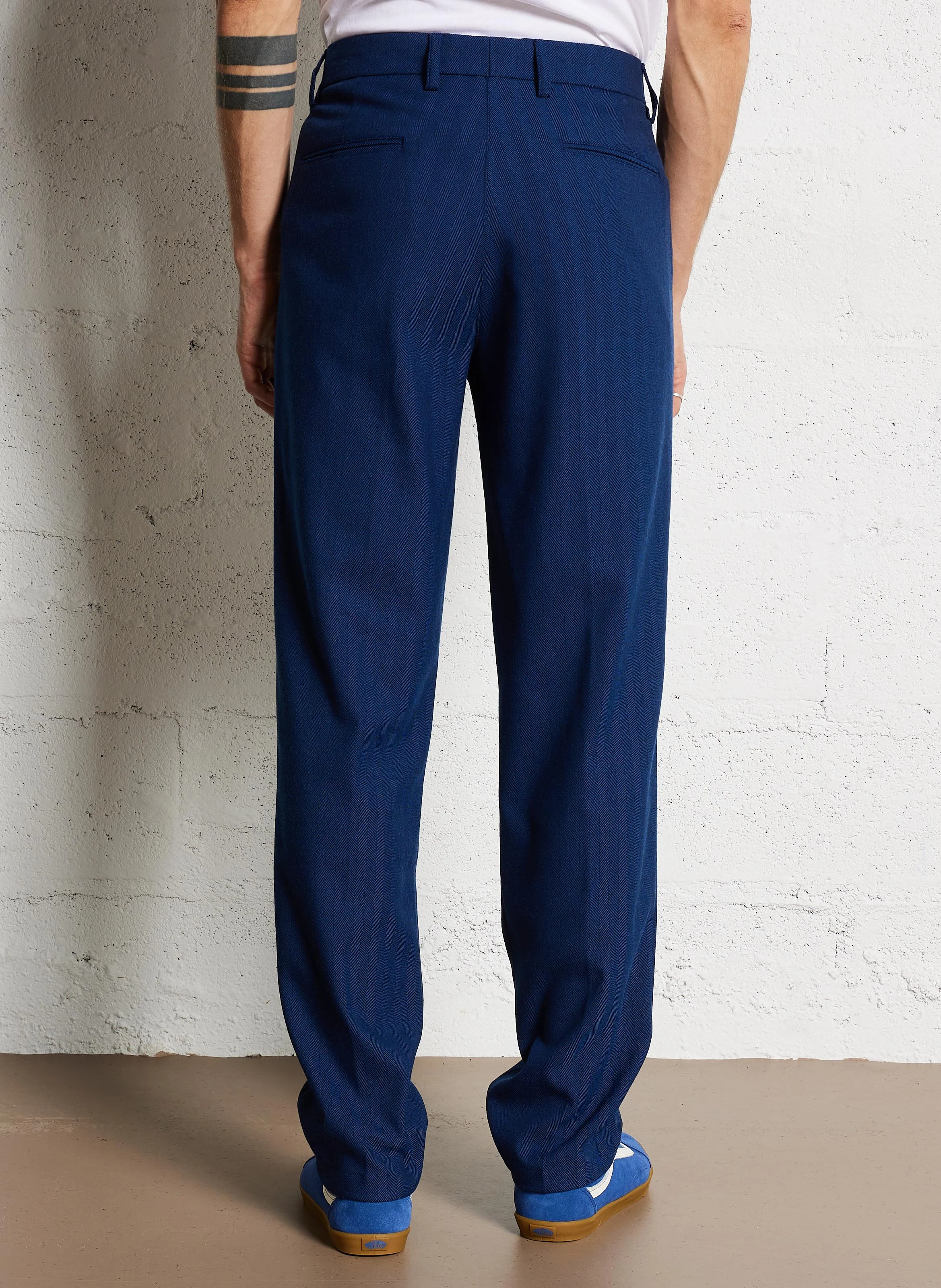 COMO REG - Pantalon de costume à chevrons | Bleu