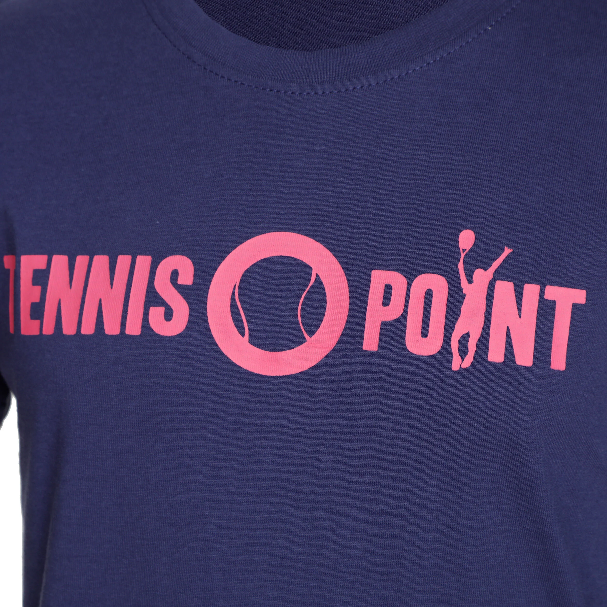 Tennis-Point Basic Cotton T-shirt Enfants - Bleu Foncé , Pink