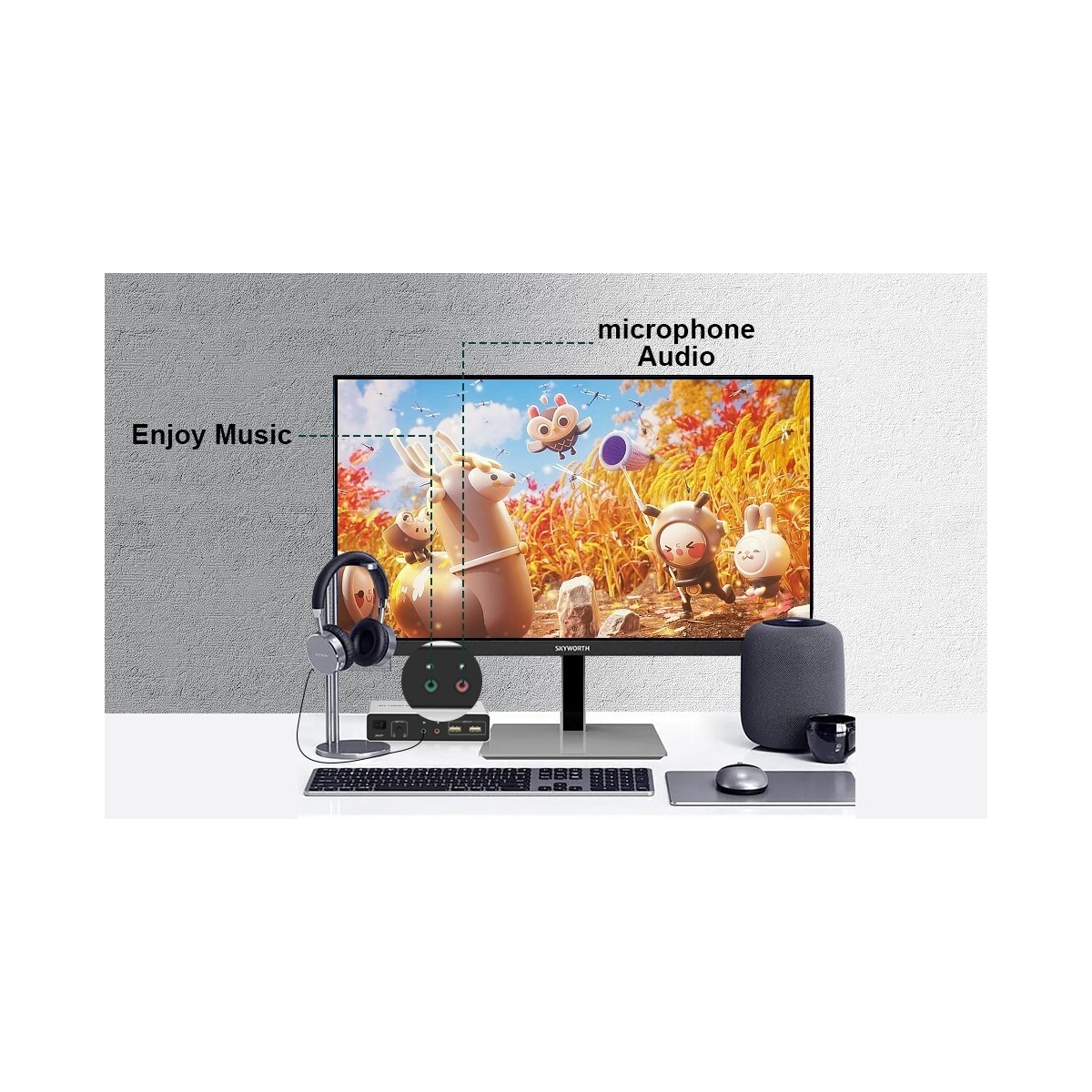 NÖRDIC KVM Switch 2x2 HDMI 4K60Hz 3xUSB3.0 Audio EDID
