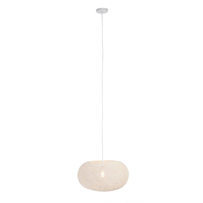Landelijke hanglamp wit 50 cm - Corda Flat