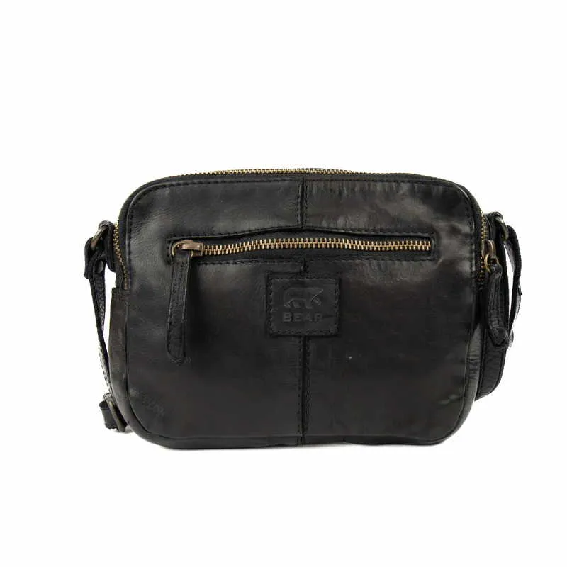 BEAR DESIGN Umhängetasche Schwarz Leder