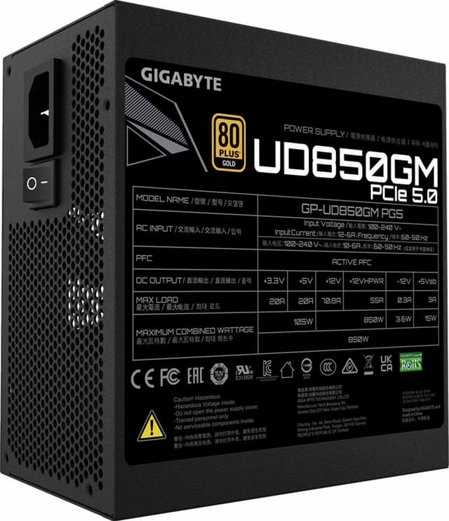 Gigabyte UD850GM PG5 850W strømforsyning (sort)