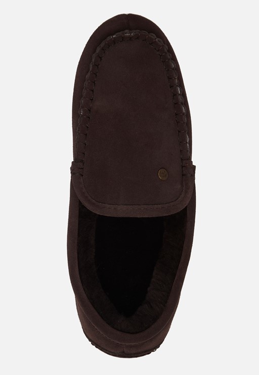 Warmbat Pantoffels donkerbruin Suede