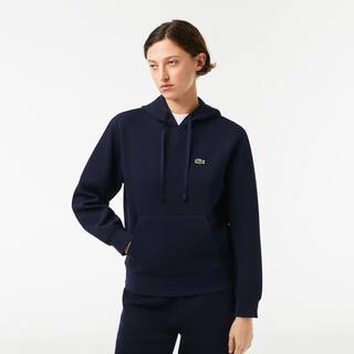 Sweatshirt à capuche Jogger loose fit en piqué double face Sweatshirts - Bleu - Lacoste - Femme