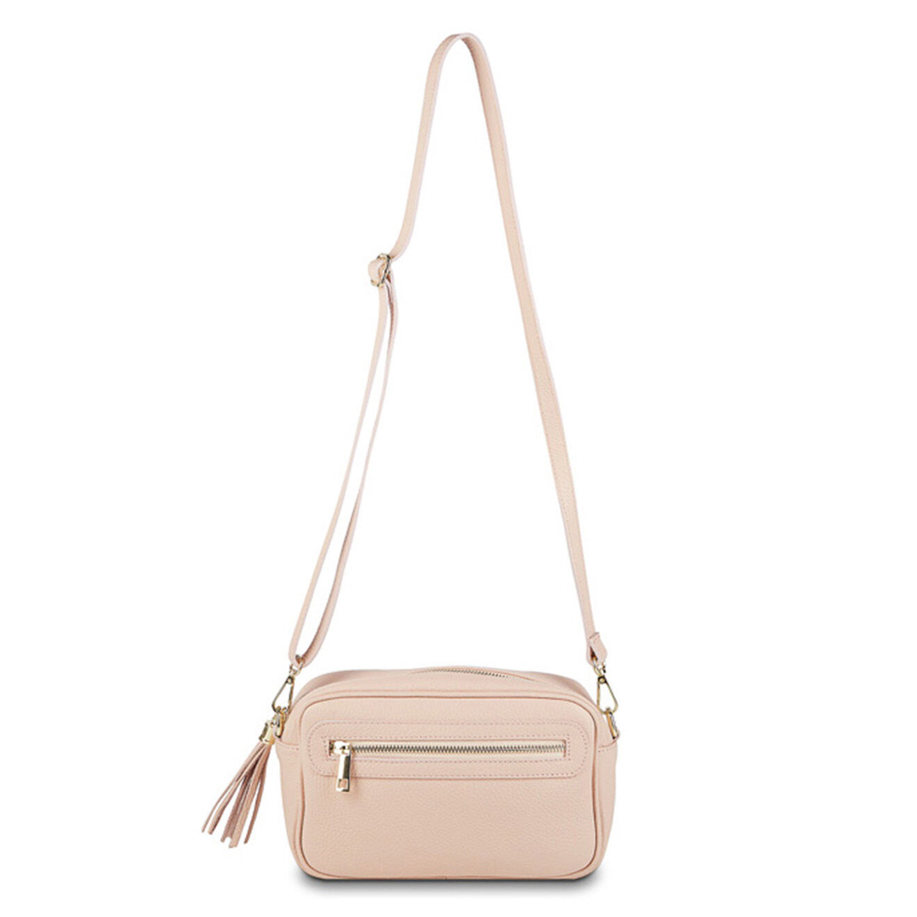 Maison Héritage Sac bandoulière en Cuir Lisse Gaby rose clair - 22x8.5x16 cm