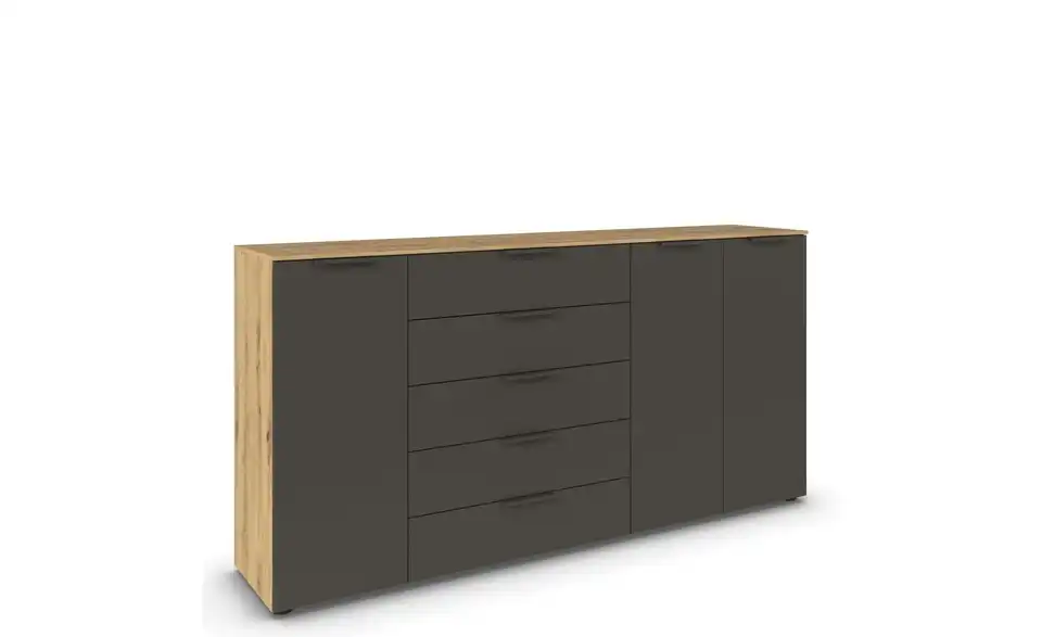 Sideboard Graphit, Eiche Artisan (Nachbildung) Front: Dekor, Oberboden: Dekor Graphit