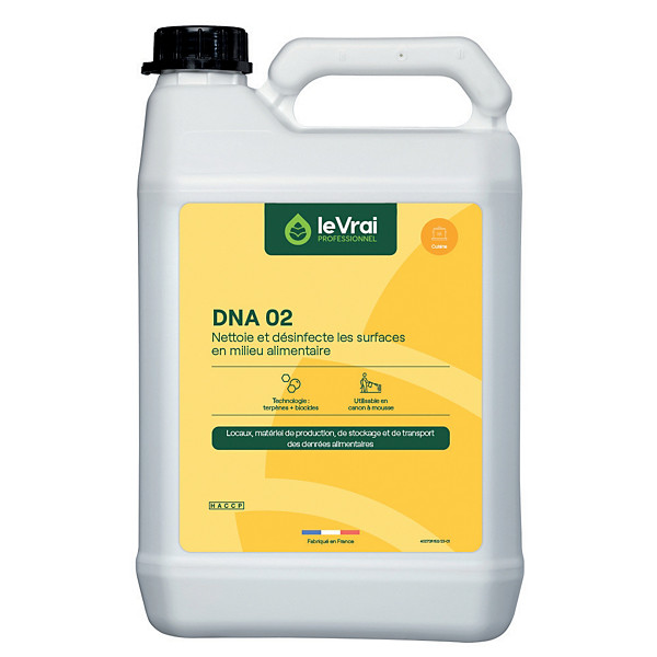 Nettoyant désinfectant cuisine HACCP Le Vrai DNA 02 5 L