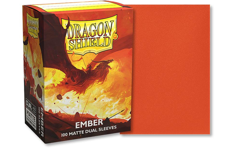 Kartenhülle Dual Matte: Ember Standardgrösse Orange 100Deckbox mit 100 Kartenhüllen im Format 63 x 88 mm