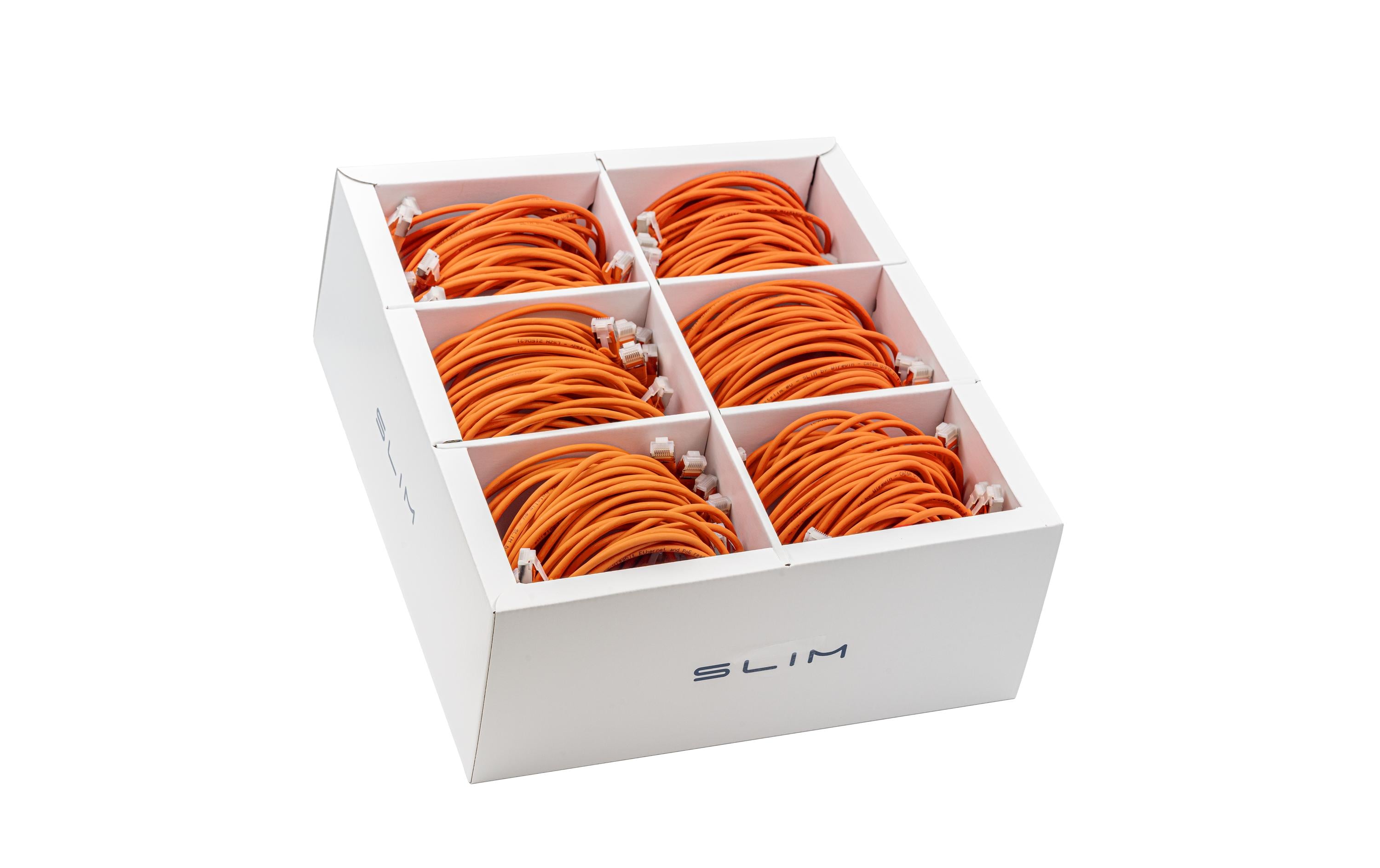 Slimpatchkabel RJ-45, Cat 6A, U/FTP, 2 m, Orange, 60-Pack<br>SLIM Multipack, 60x 2m KAT6A Patchkabel, orange