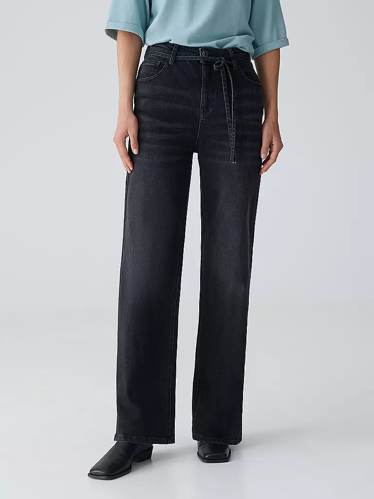 OPUS Jeans High Waist MARLI BELT grau