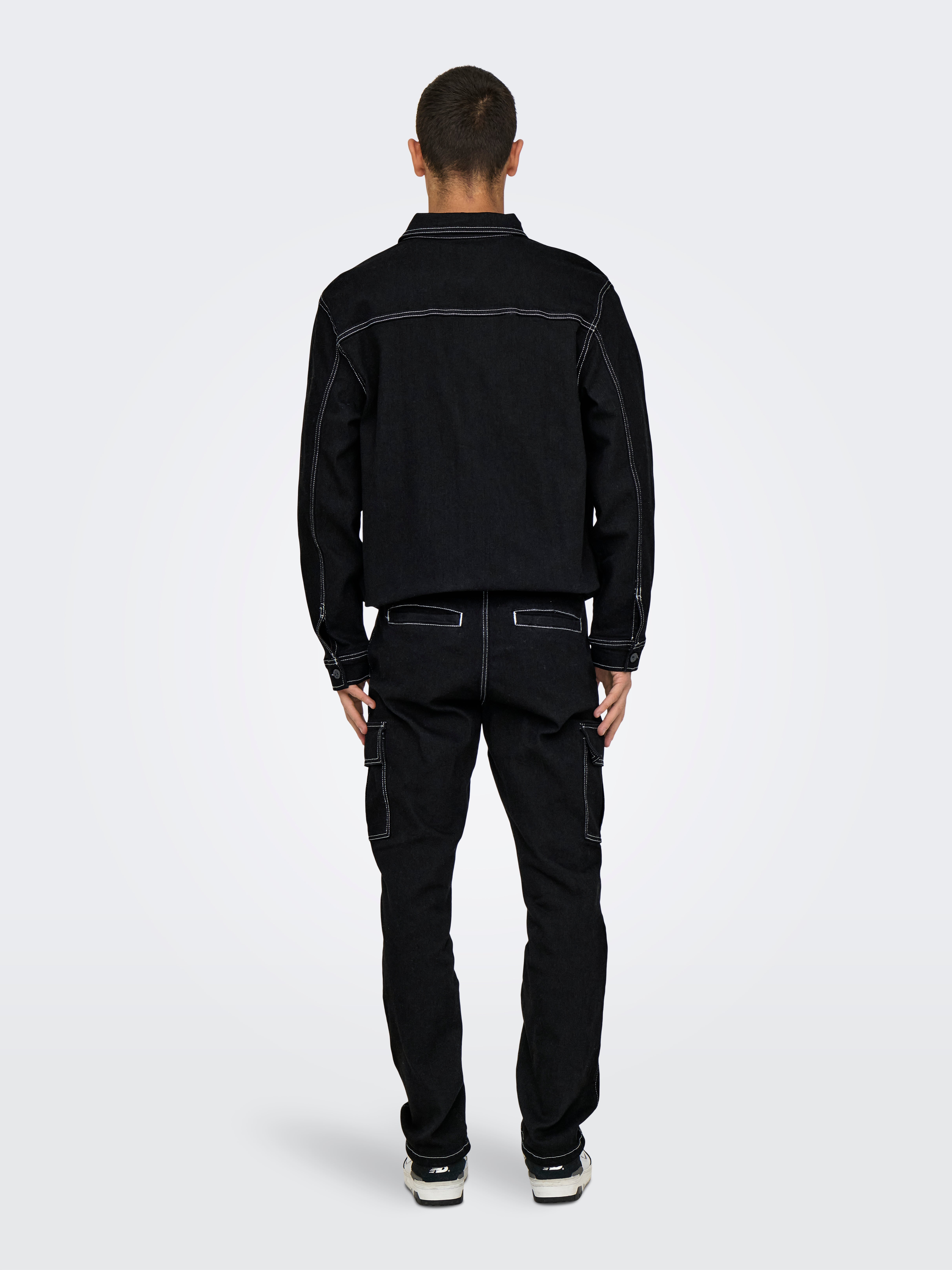 ONSEDGE Mittlere Taille Gerade geschnitten Jeans Black Denim