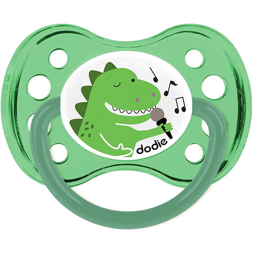 Set de 2 sucettes en silicone 6 mois+ - Tigre/Dinosaure - Doré