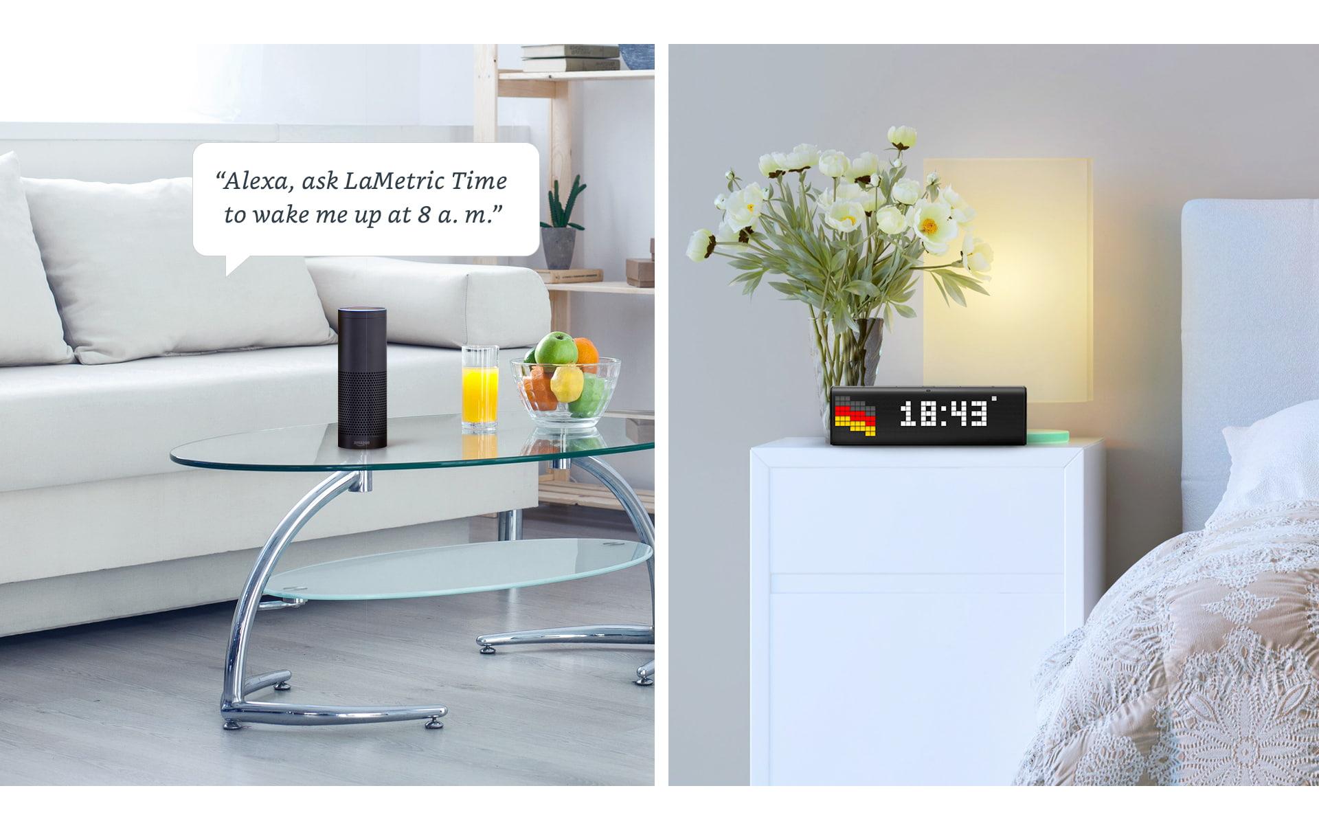 Smart-Display LaMetric Time<br>LaMetric TIME Tischuhr für Smart Home