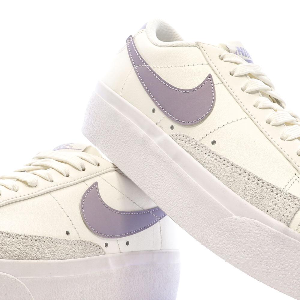 Nike Baskets Écru/Violet Femme Nike Blazer Low Platform