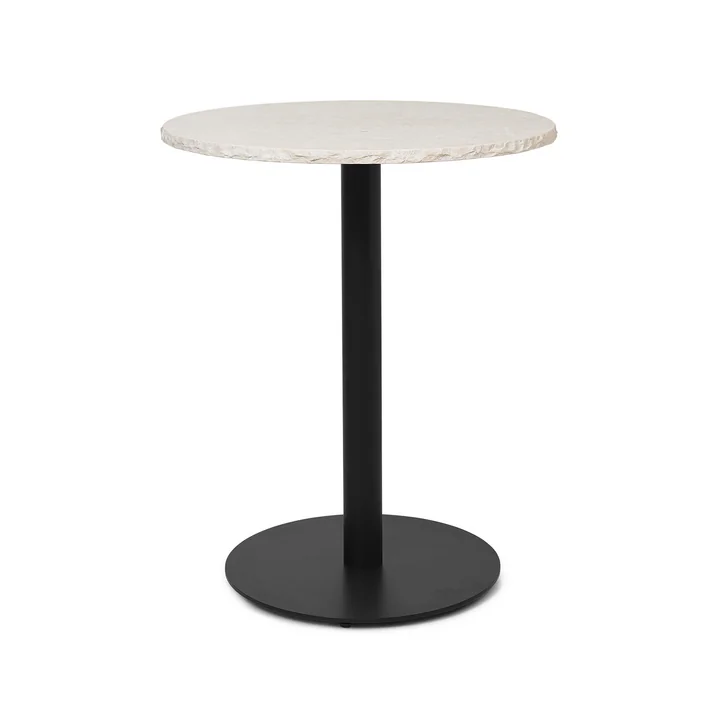 Ferm Living - Mineral Bistrotisch Marmor Ø 60 cm, weiss / schwarz
