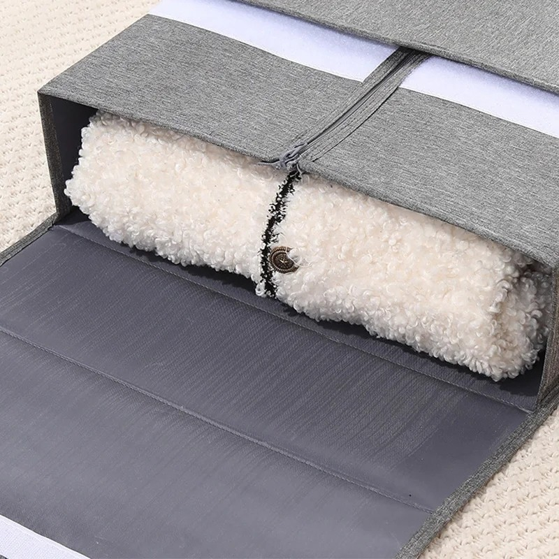 (33x38cm) Oxford Aufbewahrungs Tasche Bettwäsche Organizer Kleider Box - Grau