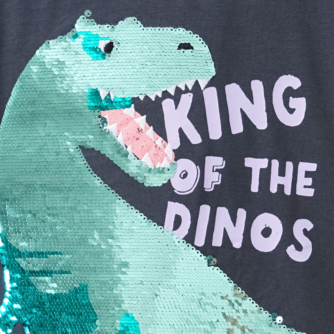 Yigga Jungen T-Shirt mit Wendepailletten dunkelgrau