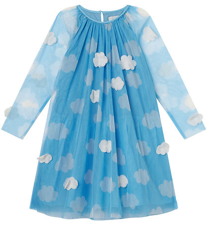 Stella McCartney Kids Tüllkleid - Hellblau m. Wolken