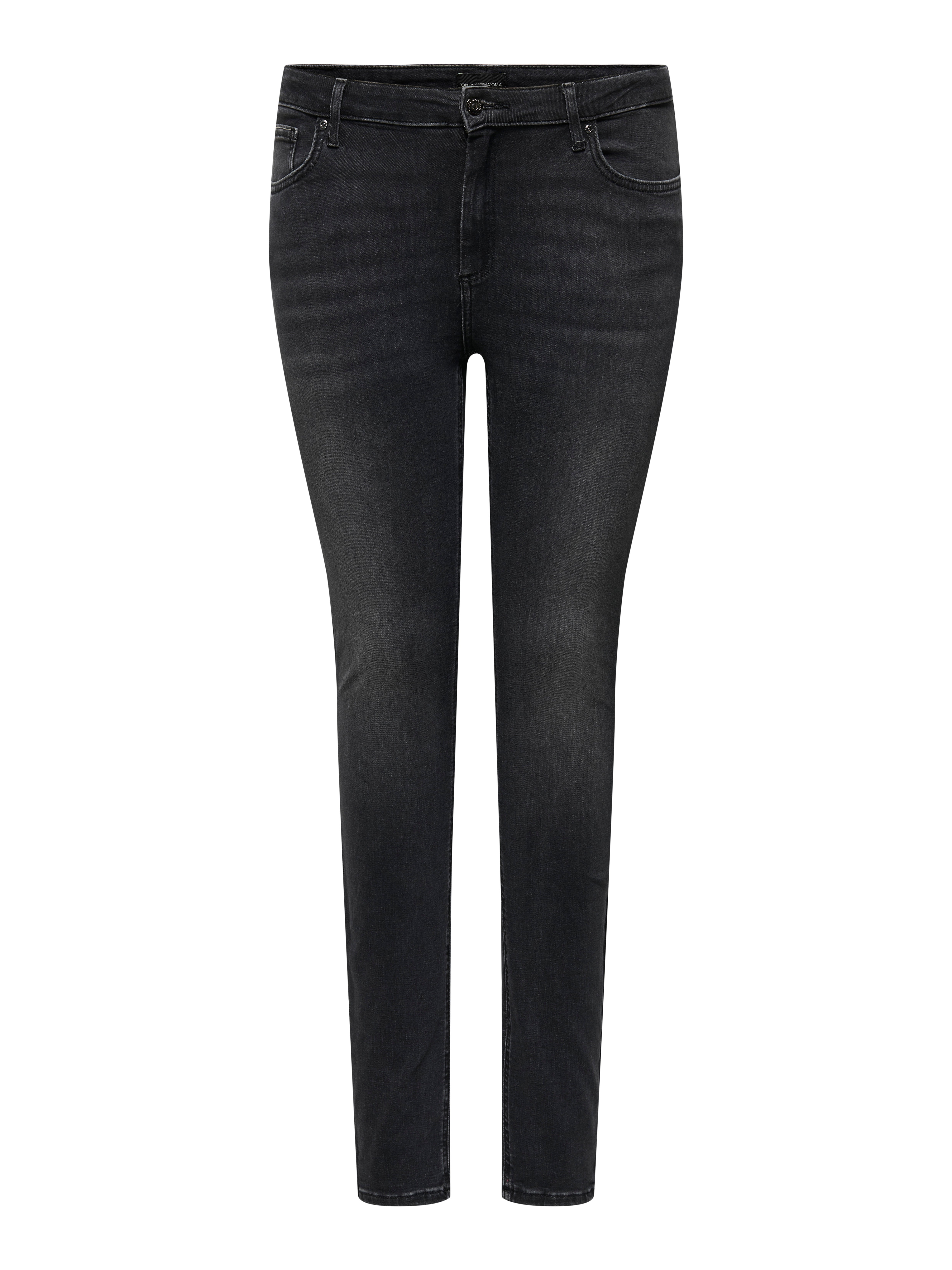 CARWILLY Mittlere Taille Skinny Fit Jeans Washed Black