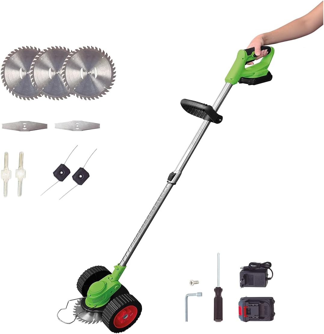 Rotorazer 8in1 Akku Gartengerät Rasentrimmer Set 22-TLG. – Rasenkantenschneider & Freischneider mit 1 Akku, Verstellbarer Schnitttiefe, 7 Präzisionsklingen, Teleskopstange, Gartenpflege