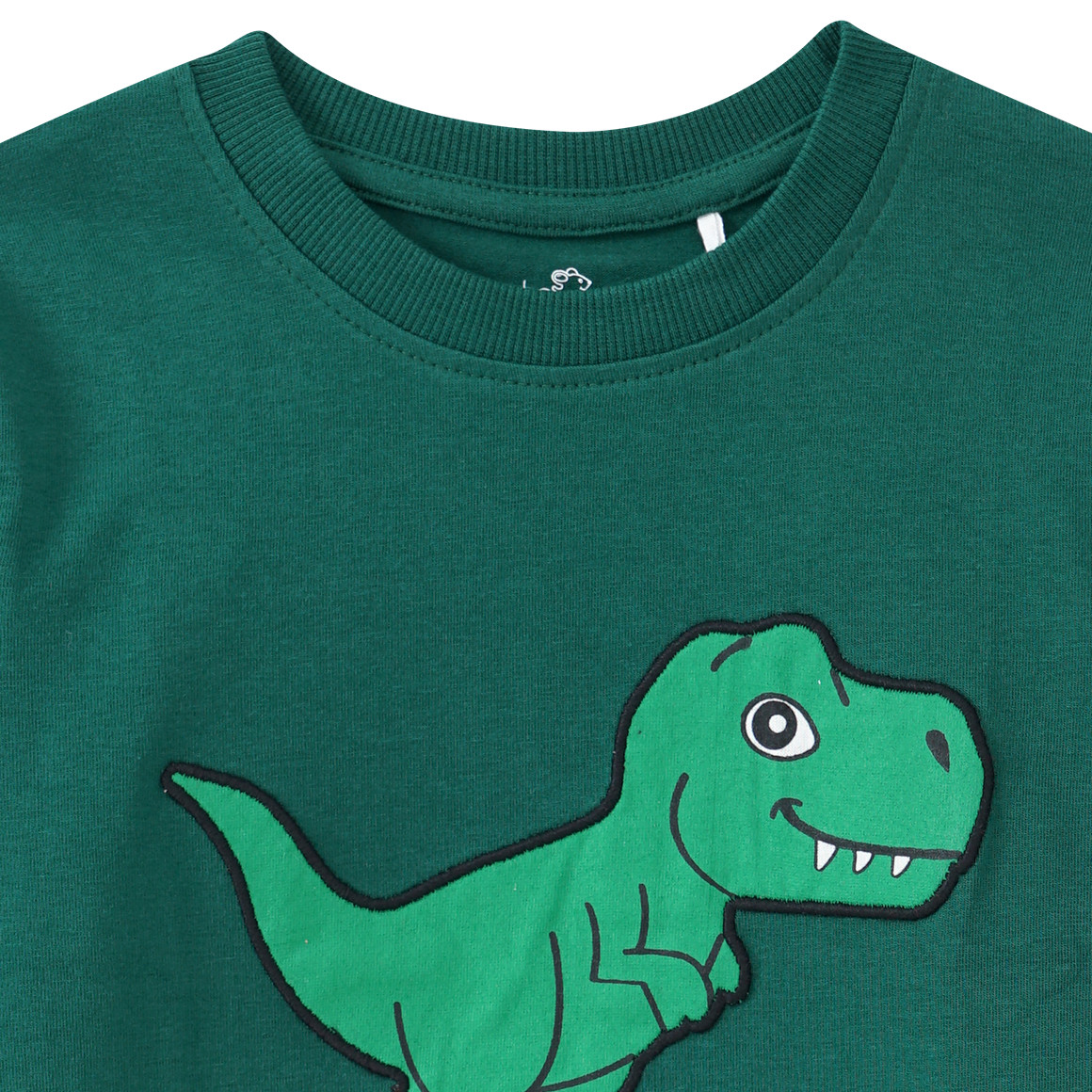 Topolino Jungen Langarmshirt mit Dino-Applikation dunkelgrün