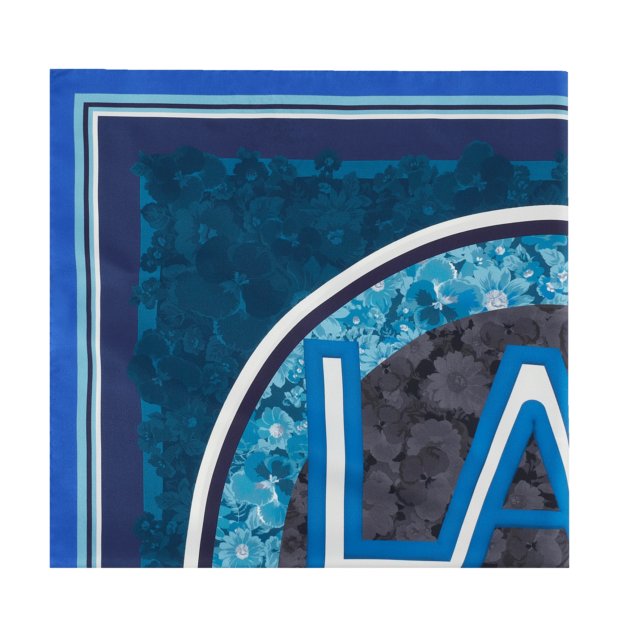Carré Motif Roxane Fleurs-Multico Bleu