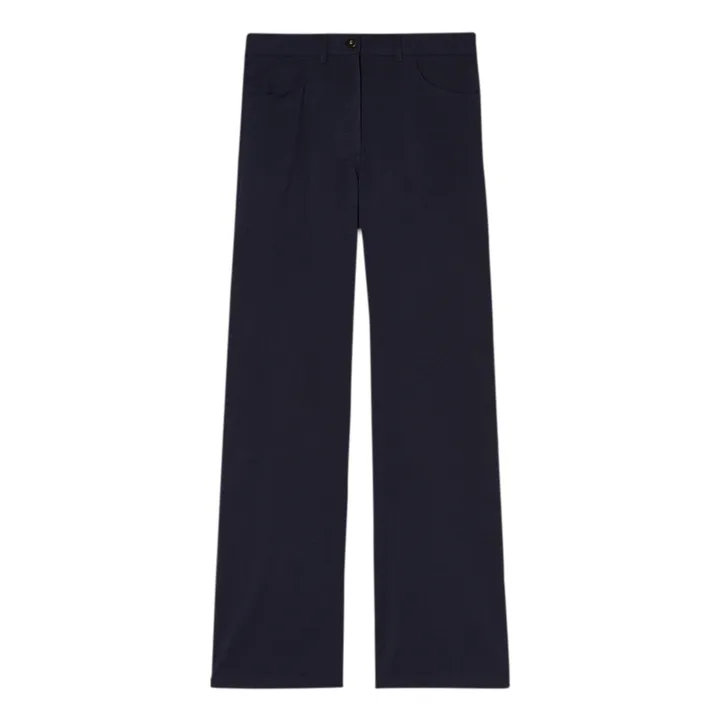 Momoni Pantalon Urbain Laine Vierge | Bleu marine