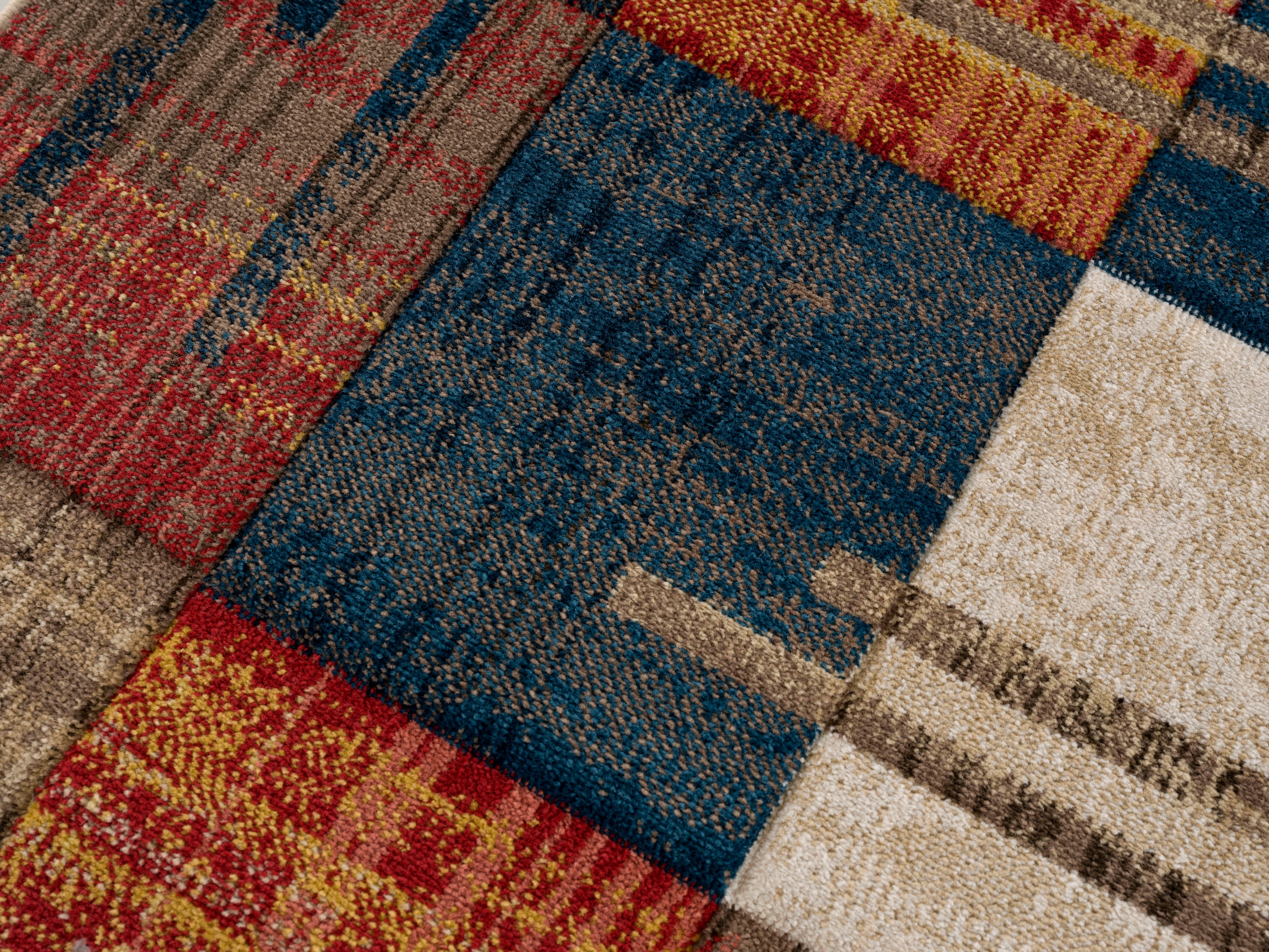 my home Läufer »Beliz« rechteckig 9 mm Höhe mit Konturenschnitt, Kurzflor, Karo-Muster, 3D-Design