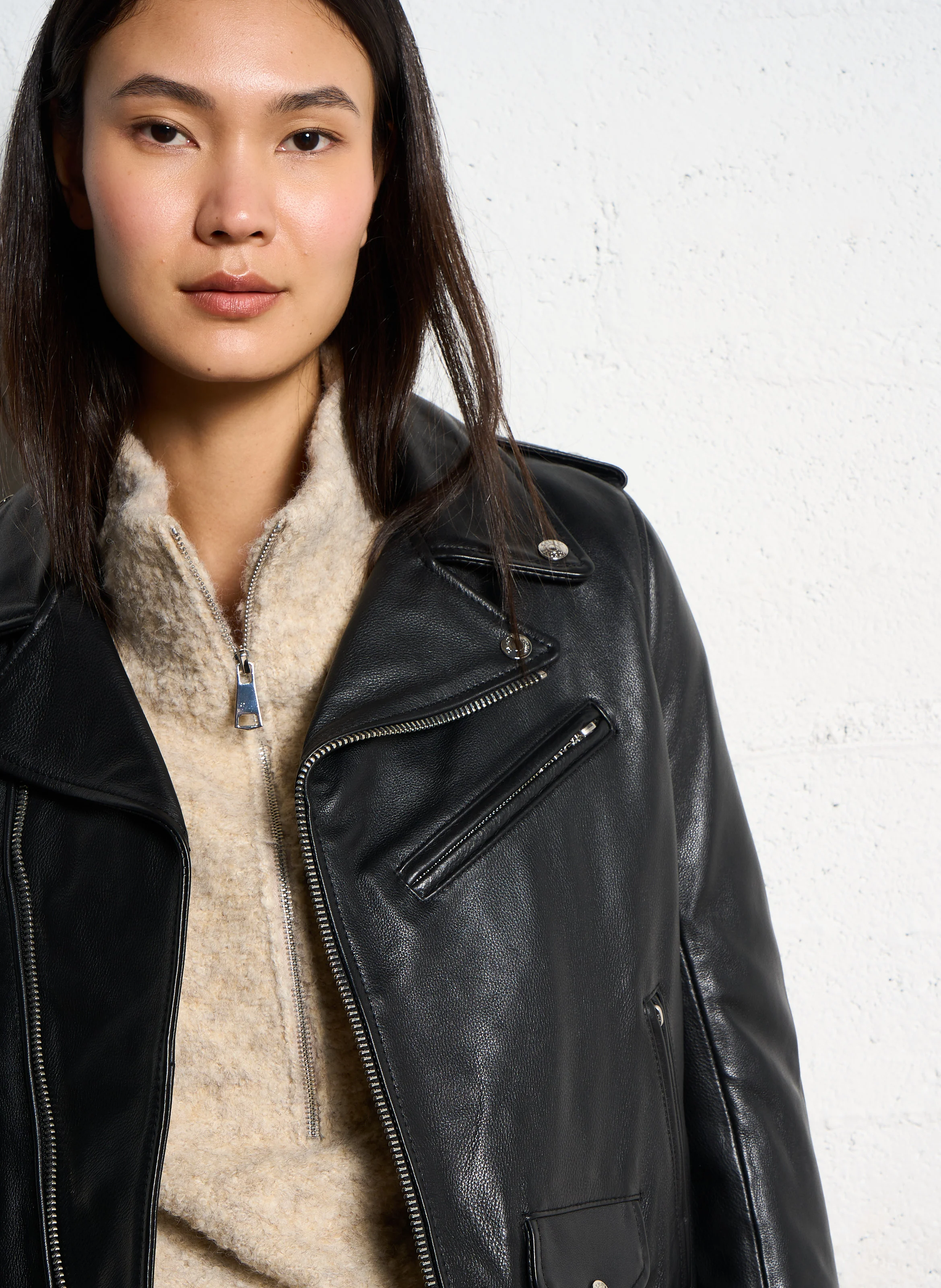 Blouson Perfecto en cuir de vachette | Noir