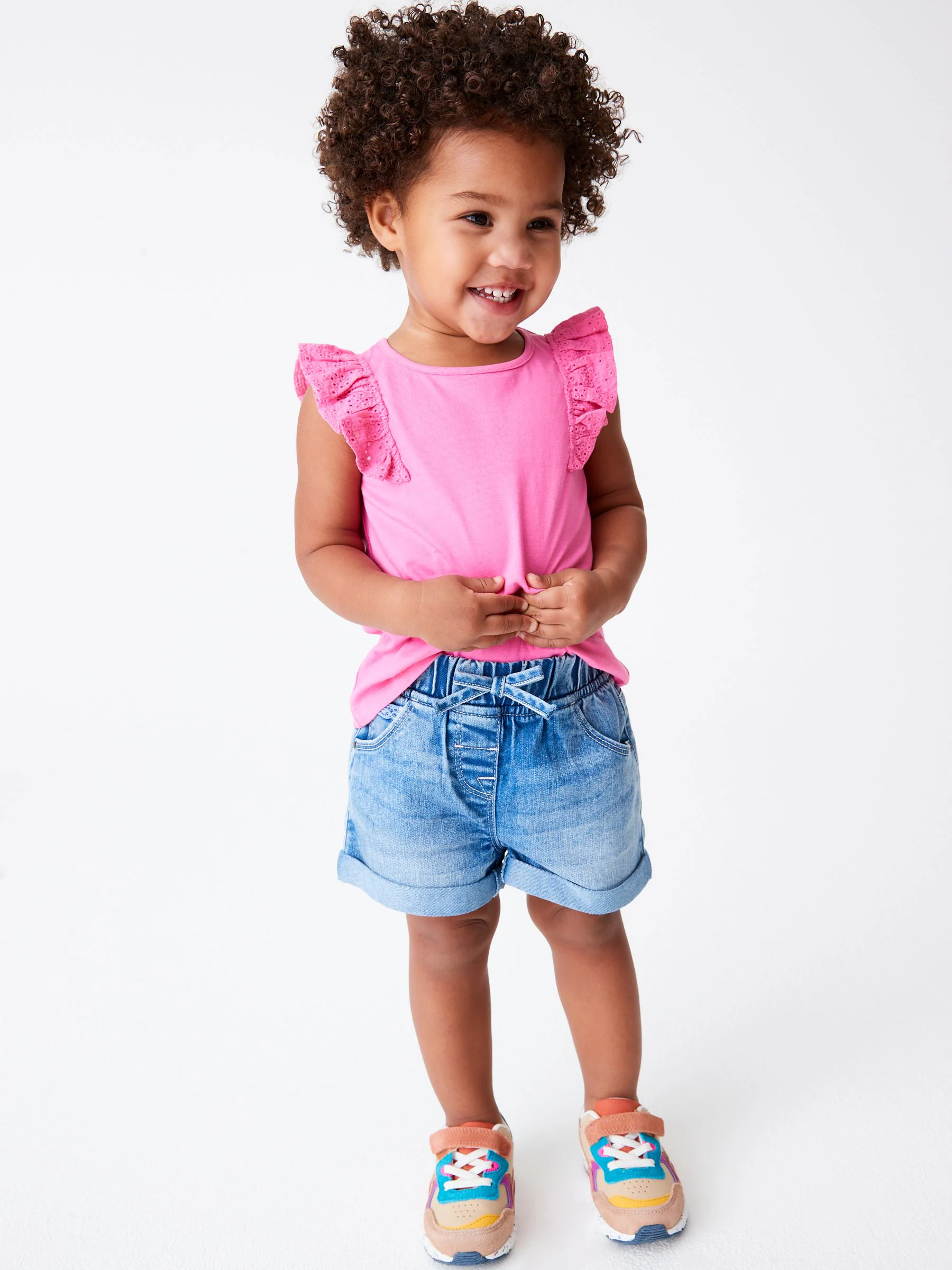 Donker gewassen denim - Short met elastische taille (3 mnd- 10 jr)