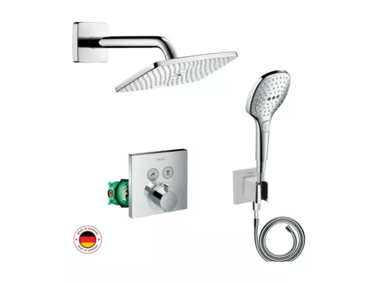 Lot robinet douche encastré thermostatique HANSGROHE + Douche de tête Raindance E 240 fixation murale