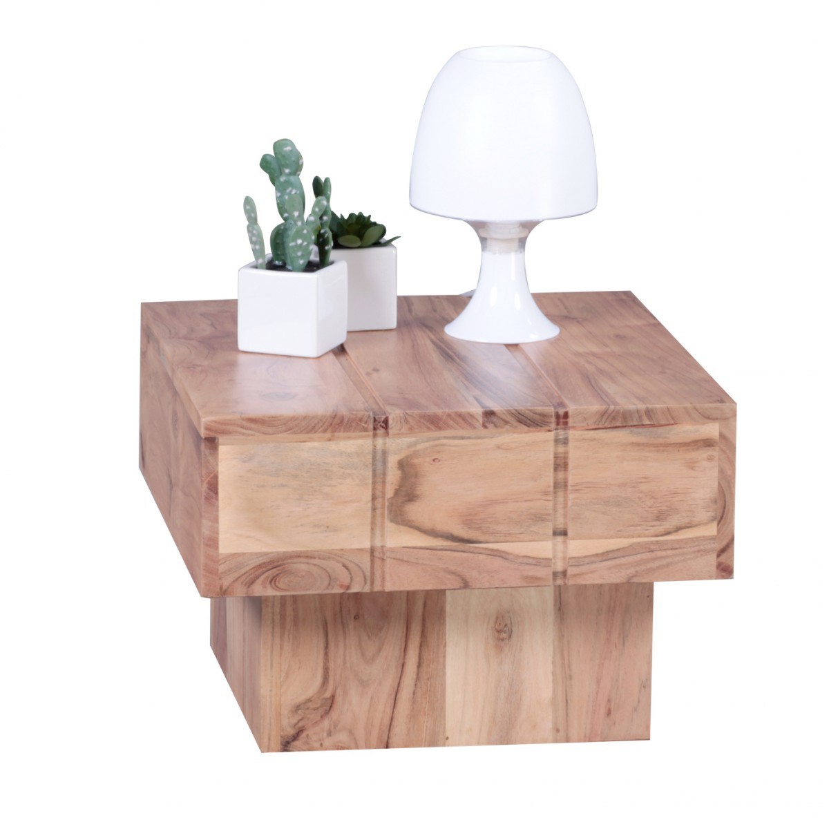Beistelltisch - klar lackiert - Akazie massiv - 45 cm breit