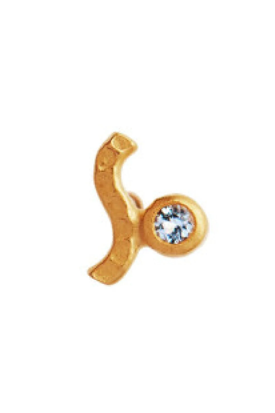 Stine A Petit Wave Earring Goldenen With Stone