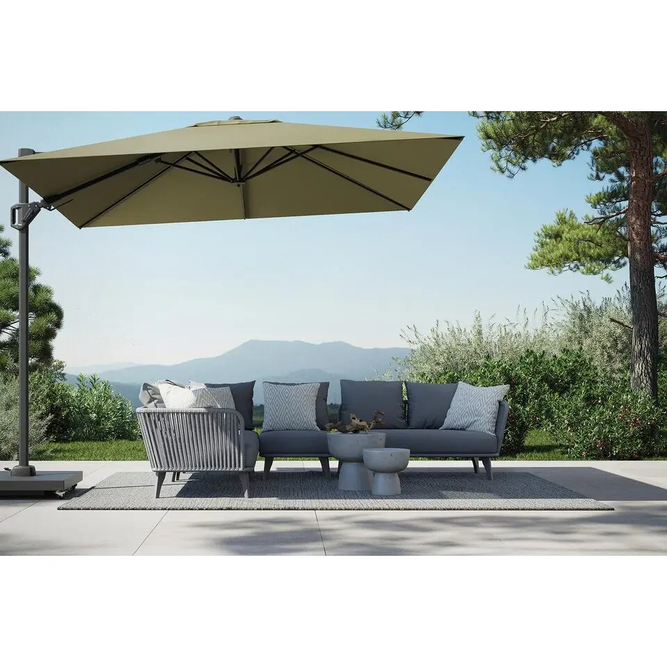 Platinum Challenger Zweefparasol T2 premium - 3x3 m. Lush Green