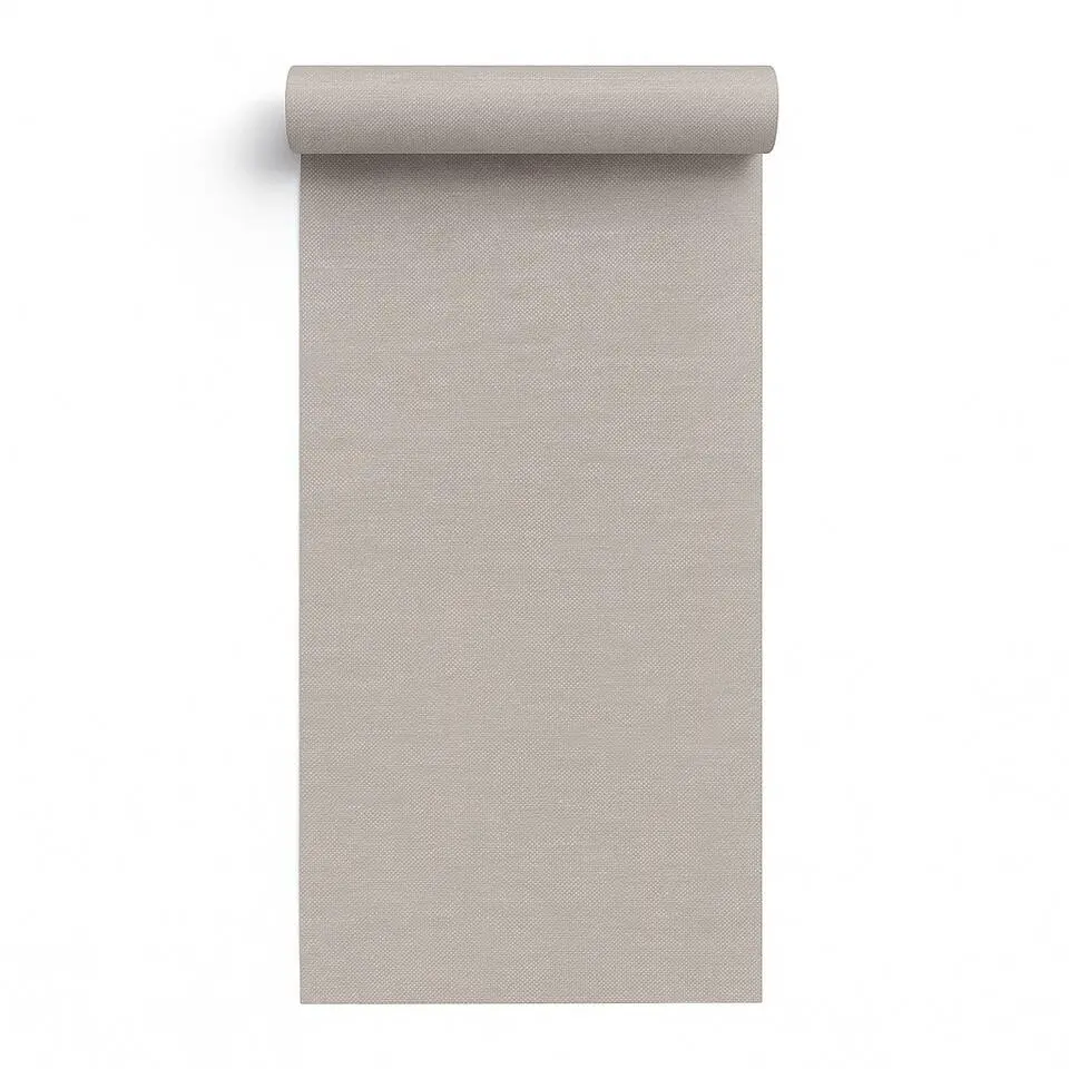 Dutch Wallcoverings Vliesbehang Linen & Textures uni - grijs - 10,05m x 53cm