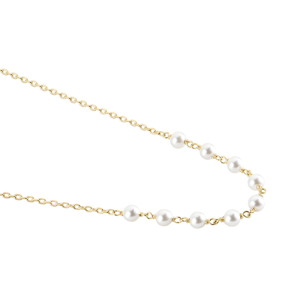 Collier Plaqué Or Jaune Aglaya Perles D'imitation