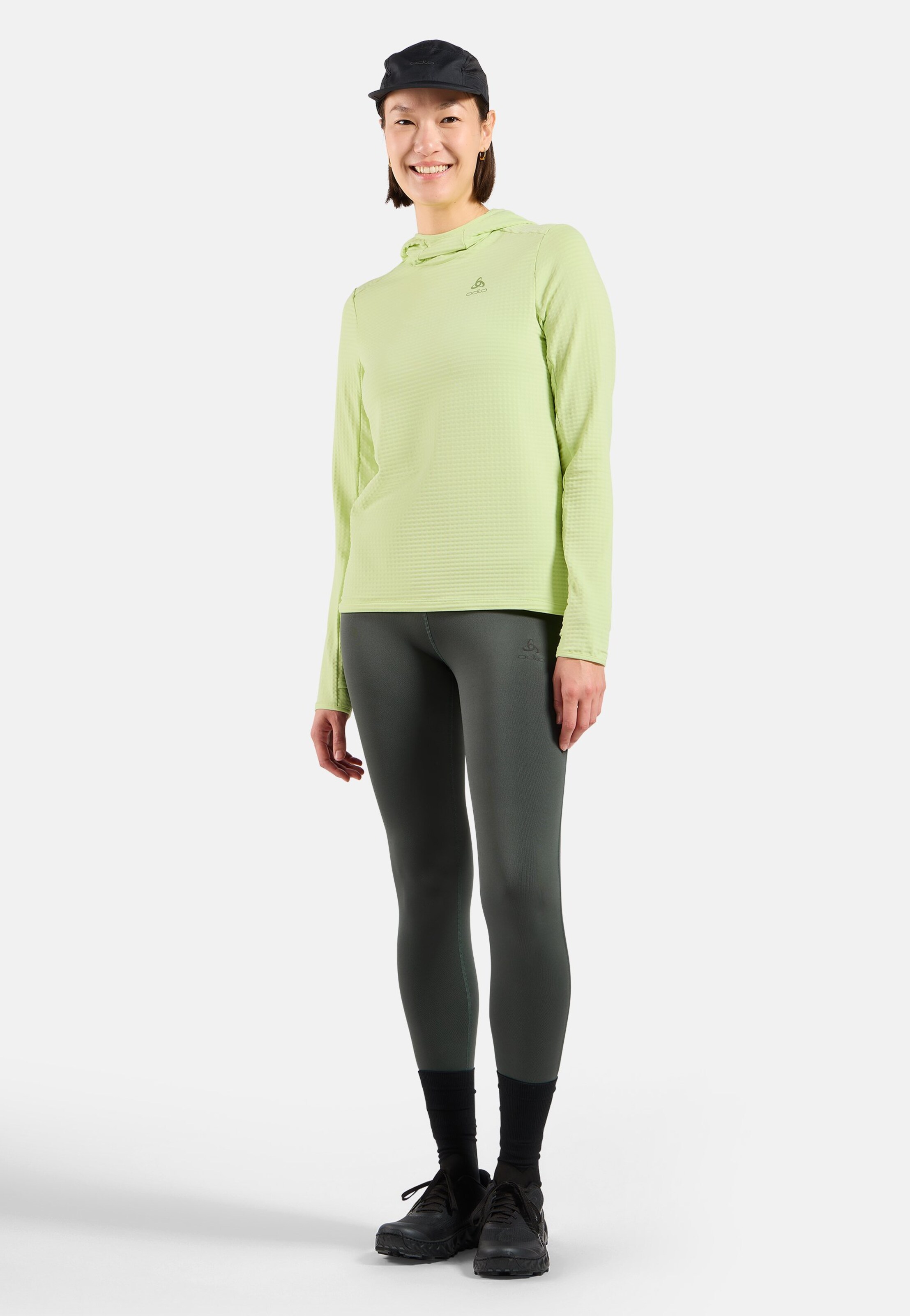 Essentials Thermal Laufhoodie in shadow lime